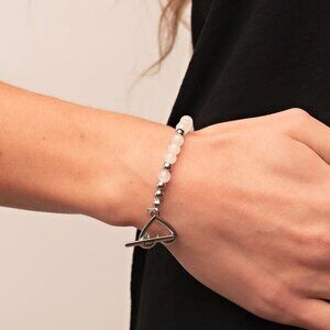 Paparazzi Jewelry Accessories - Following My Heart - White Bracelet - Vintage
